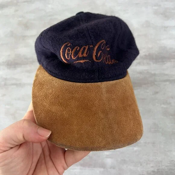 Vintage Coca Cola Adjustable Hat Wool Leather - Picture 6 of 6